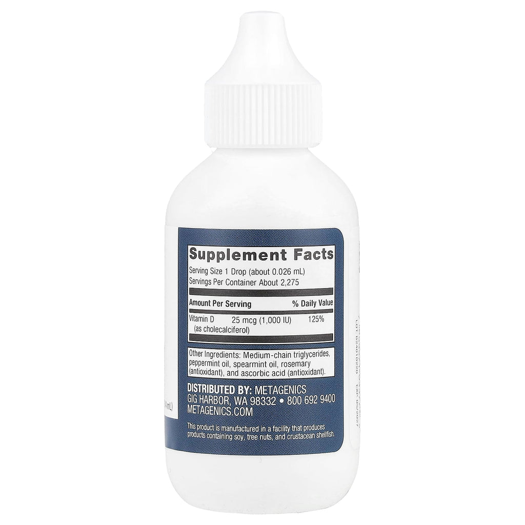 Metagenics, Vitamin D3 Liquid, 25 mcg (1,000 IU), 2 fl oz (59.14 ml)