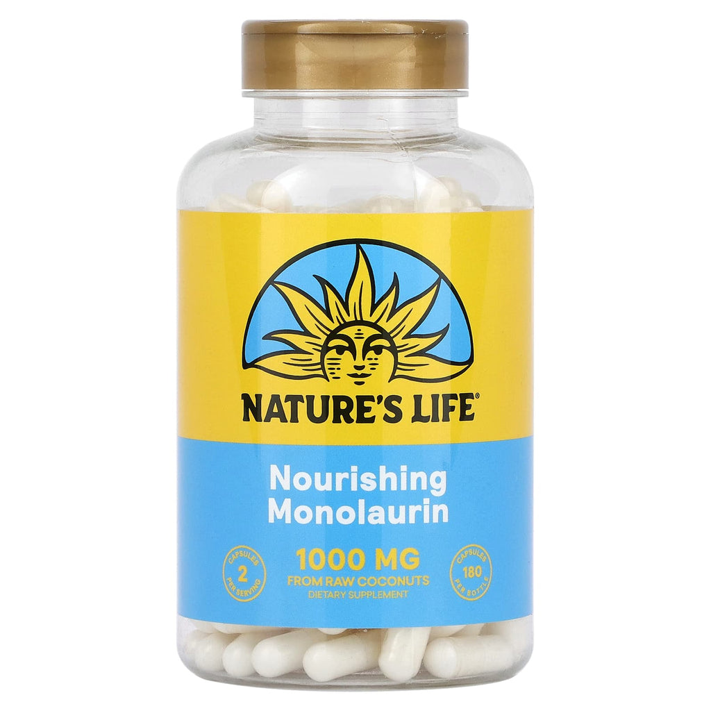 Nature's Life, Nourishing Monolaurin, 180 Capsules (500 mg per Capsule)