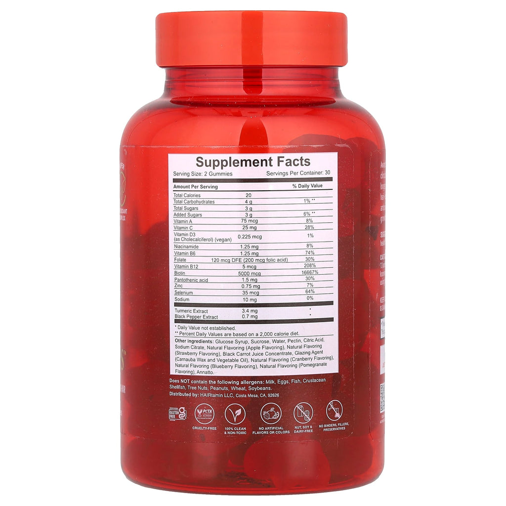 HAIRtamin, Gummy Stars™, Superfruit Medley, 60 Vegan Gummies