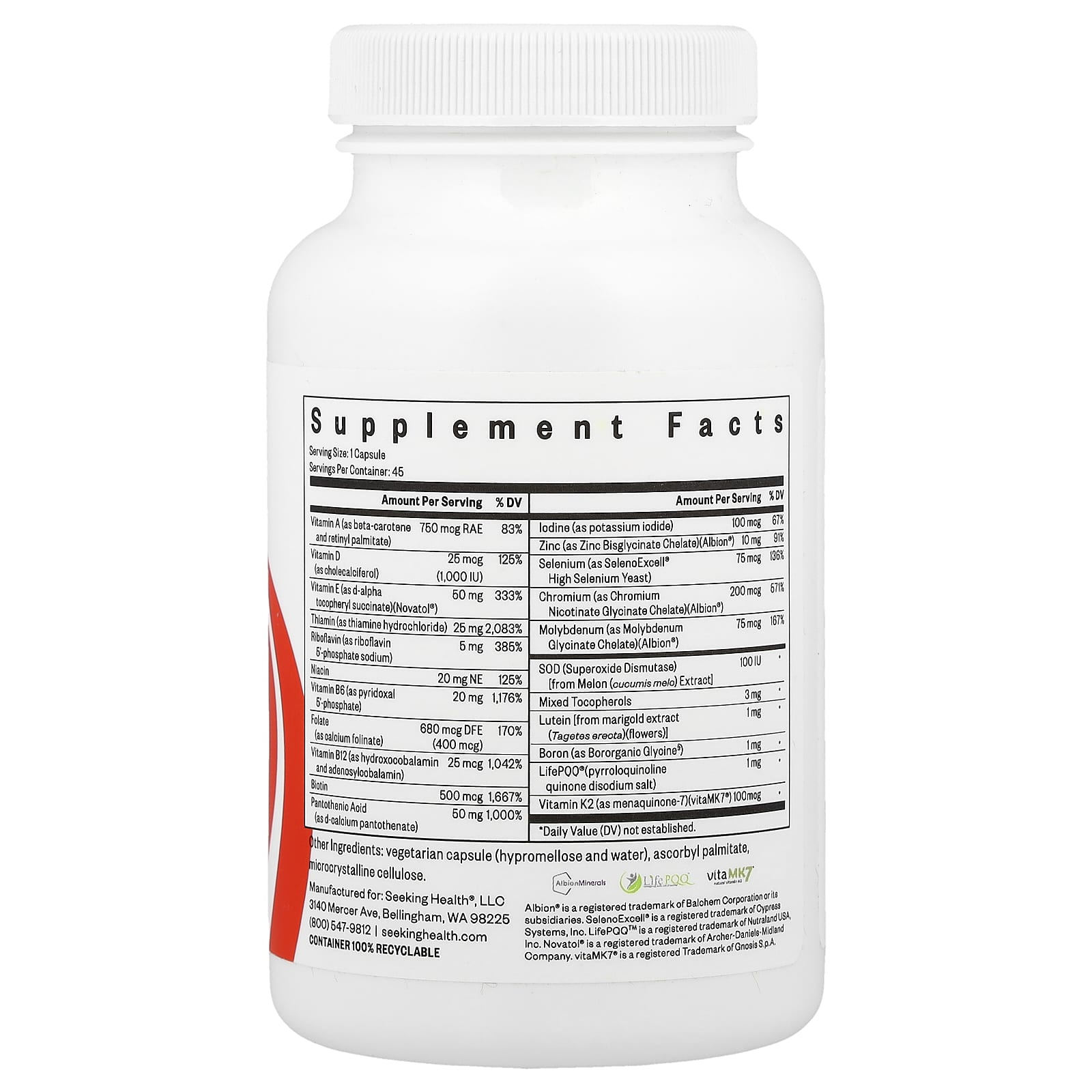 Seeking Health, Multivitamin One MF, 45 Capsules