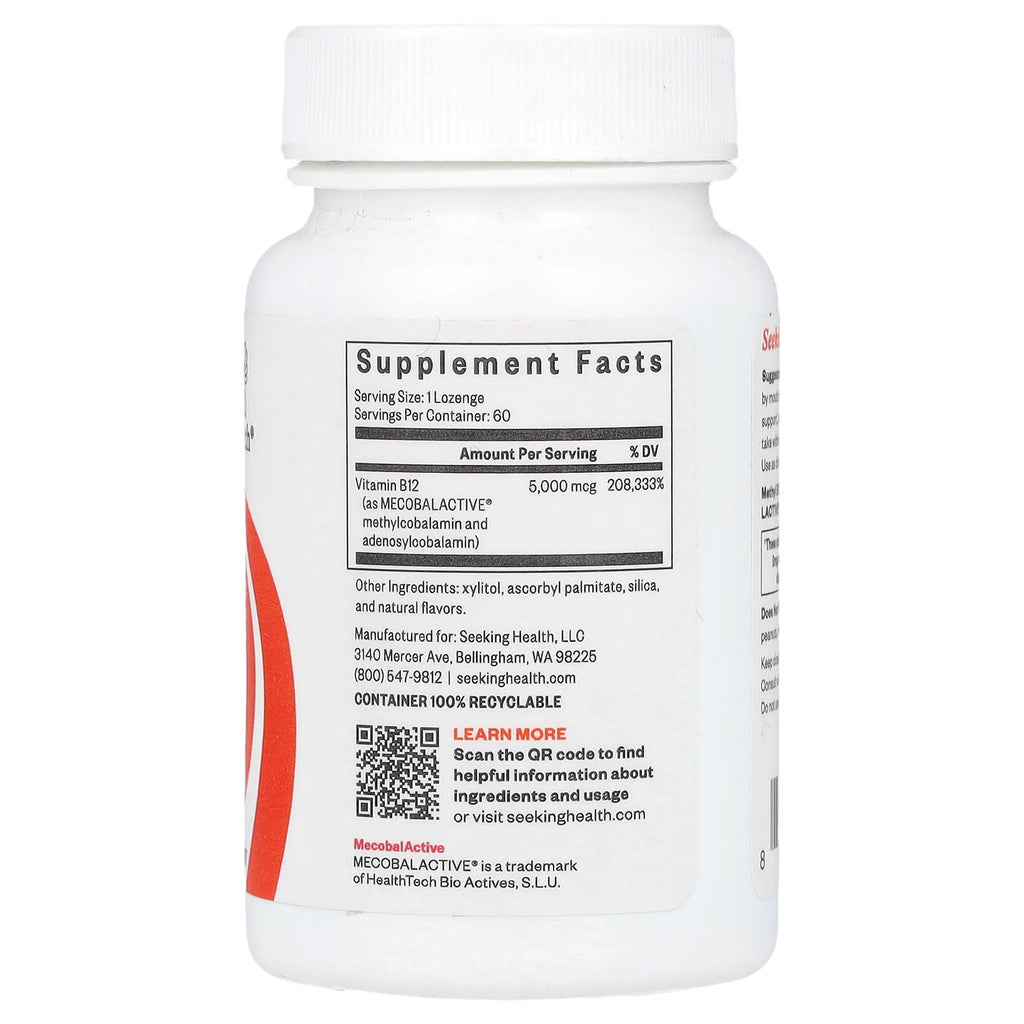 Seeking Health, Methyl B12 5000, 5,000 mcg, 60 Lozenges