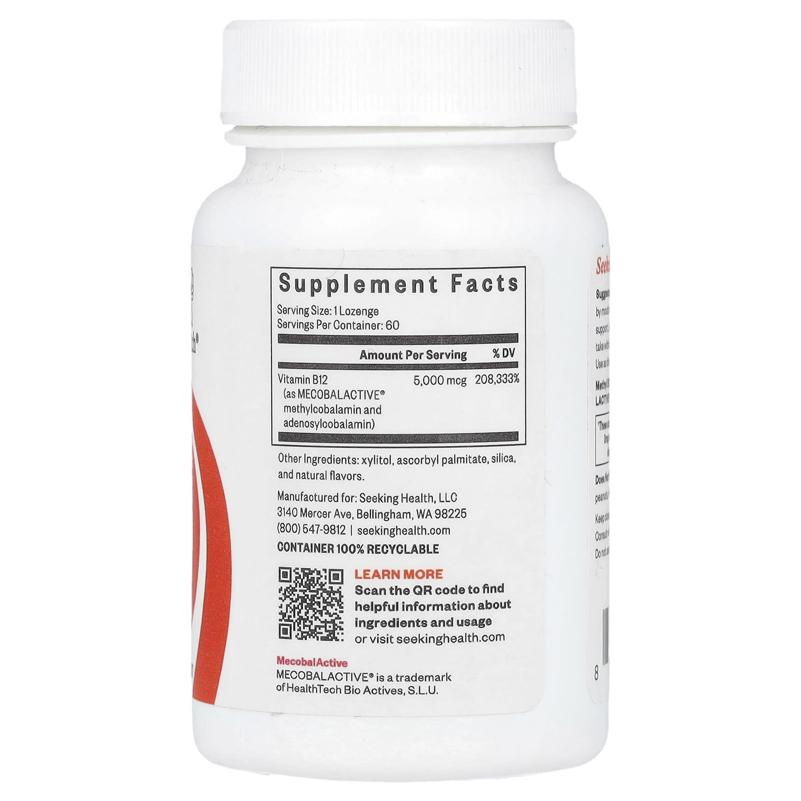 Seeking Health, Methyl B12 5000, 5,000 mcg, 60 Lozenges