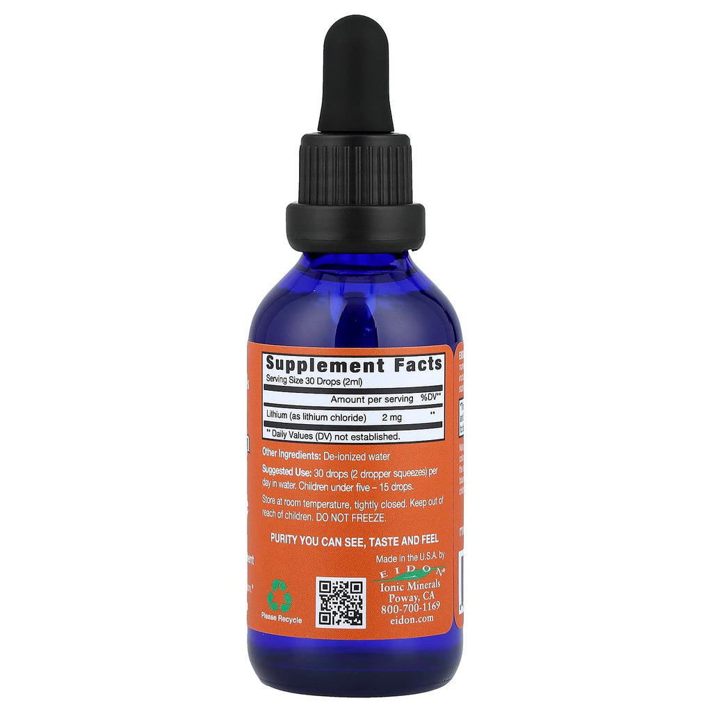 Eidon Ionic Minerals, Lithium, Liquid Concentrate, 2 oz (60 ml)