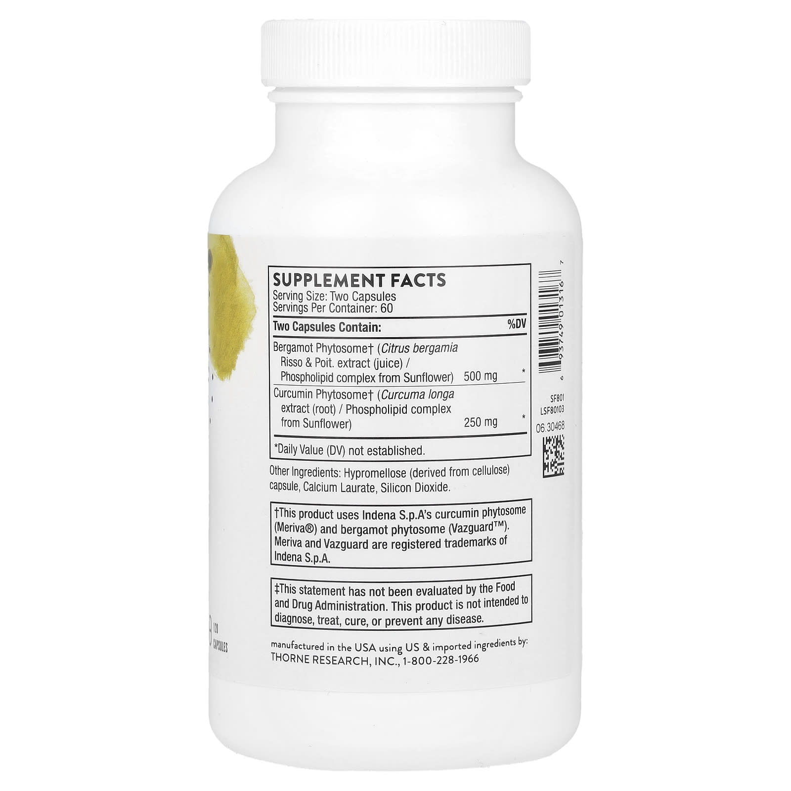 Thorne, Metabolic Health with Bergamot and Turmeric, 120 Capsules
