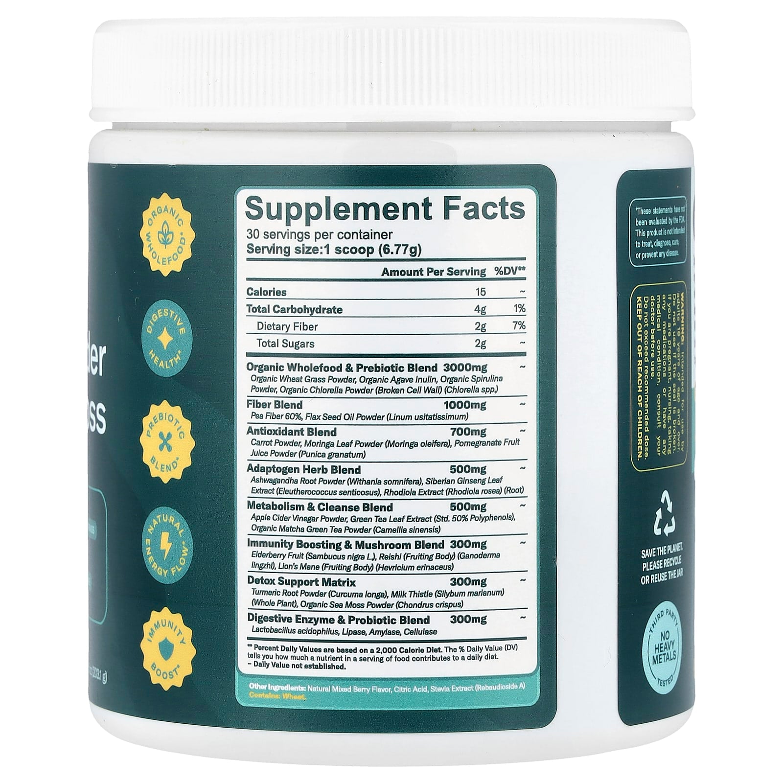 True Sea Moss, Natural Superfood, Greens Powder & Organic Sea Moss, 7.16 oz (203.1 g)