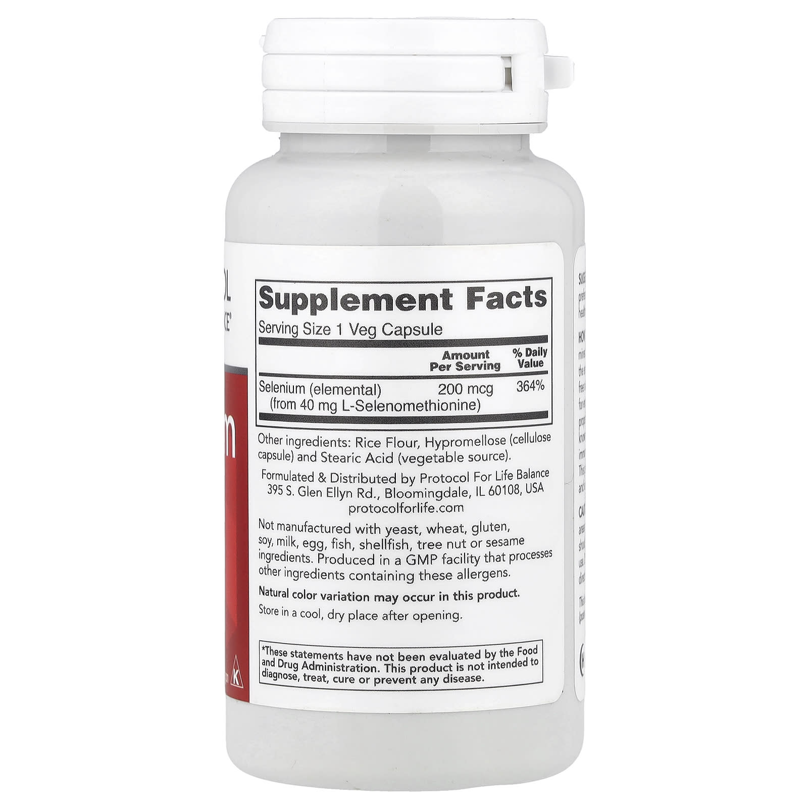 Protocol for Life Balance, Selenium, 200 mcg, 90 Veg Capsules