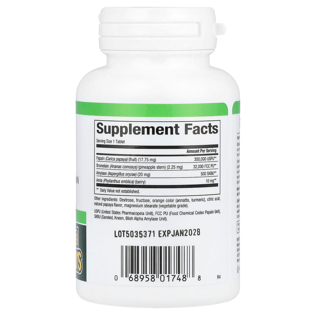 Natural Factors, Papaya Enzymes with Amylase & Bromelain, 60 Chewable Tablets