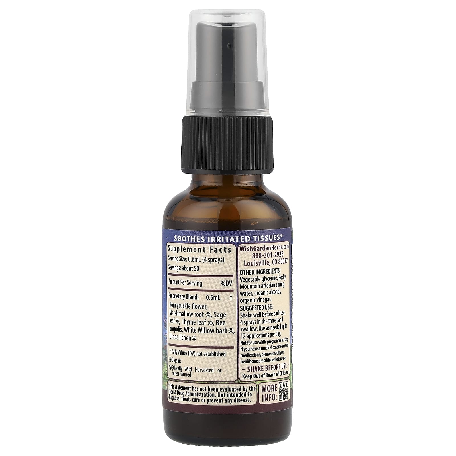 WishGarden Herbs, Kick-Ass™ Throat Spray, 1 fl oz (30 ml)