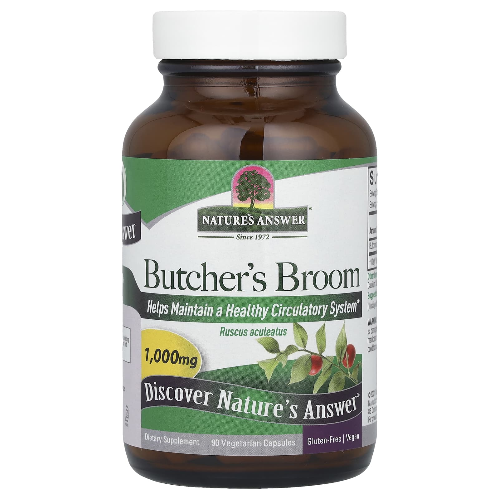 Nature's Answer, Butcher's Broom, 90 Vegetarian Capsules (500 mg per Capsule)