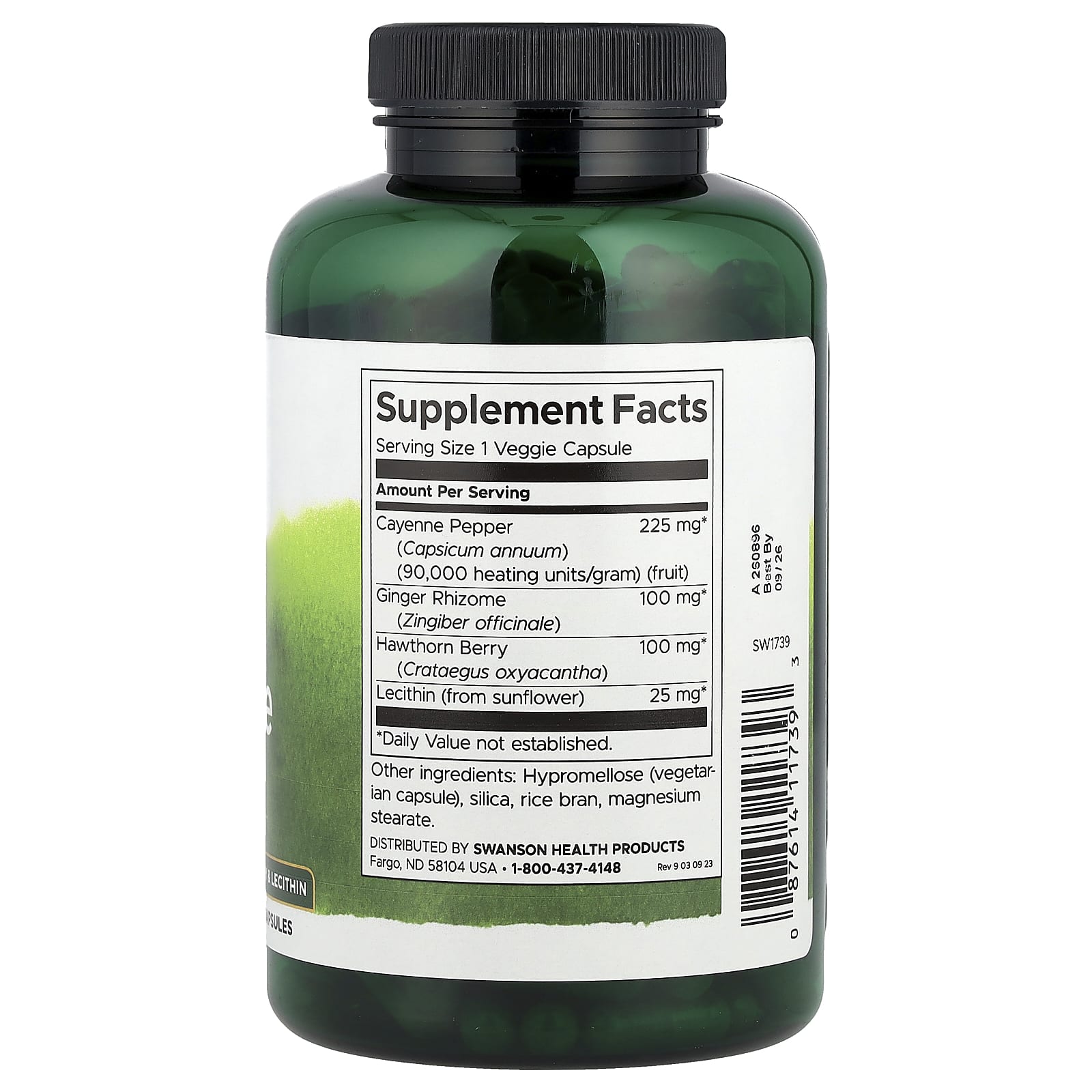 Swanson, Super Cayenne with Ginger Rhizome, Hawthorn Berry & Lecithin, 250 Veggie Capsules