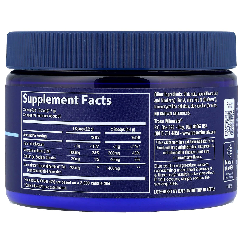 Trace, ConcenTrace®, Daily Mineral Powder, Natural Blue Acai, 4.65 oz (132 g)