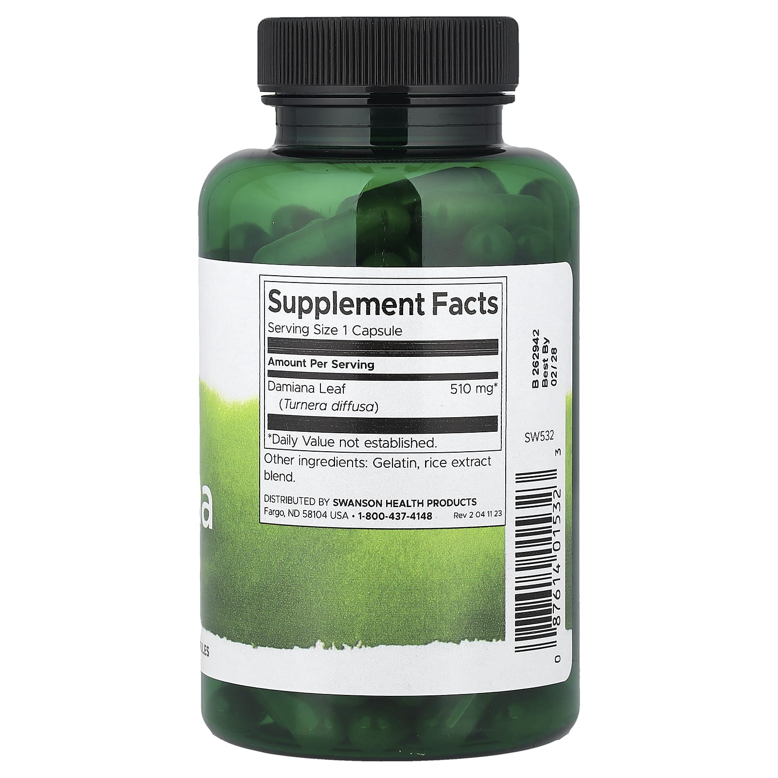 Swanson, Full Spectrum® Damiana, 510 mg, 100 Capsules