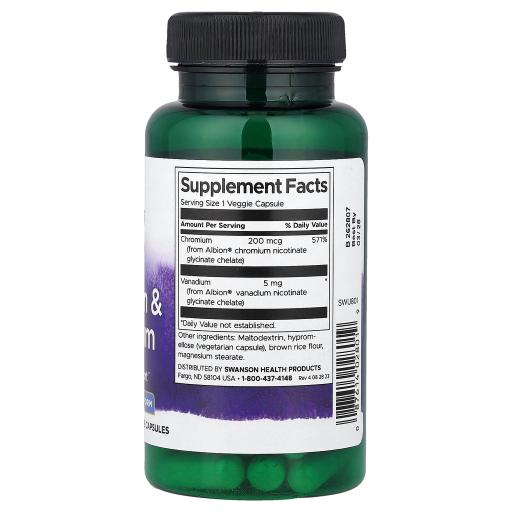Swanson, Albion® Vanadium & Chromium, 60 Veggie Capsules