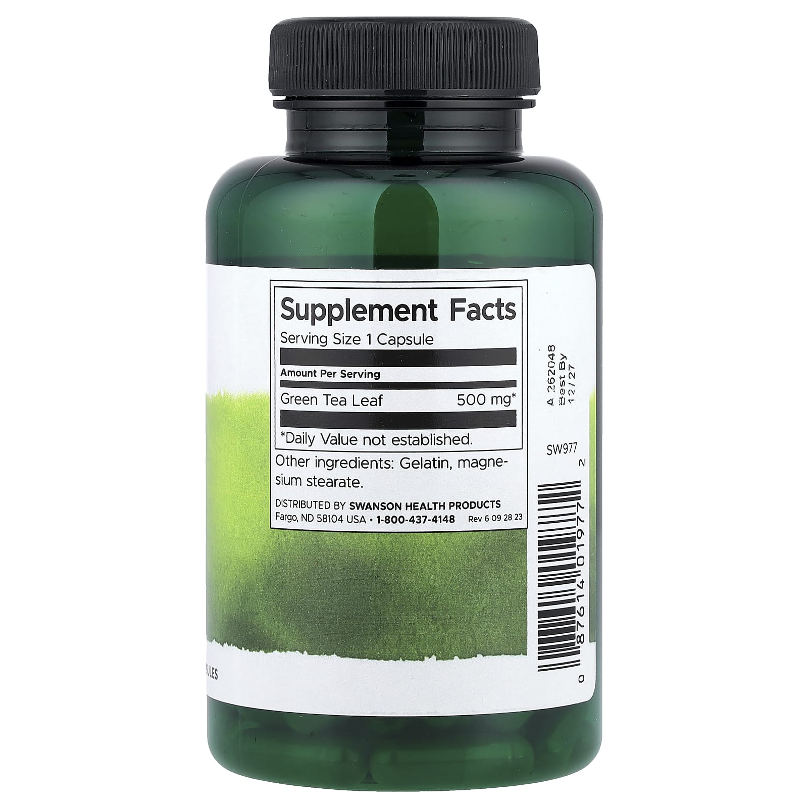 Swanson, Green Tea, 500 mg, 100 Capsules