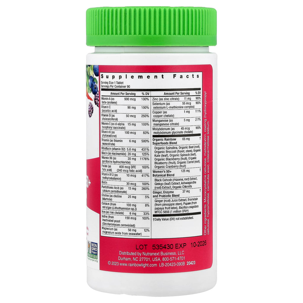 Rainbow Light, Women's One™ 50+ Daily Multivitamin, High Potency, 90 Vegetarian Tablets