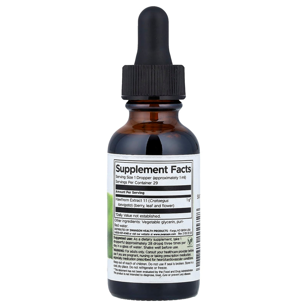 Swanson, Hawthorn Berry Liquid Extract, Alcohol & Sugar Free, 1 fl oz (29.6 ml)