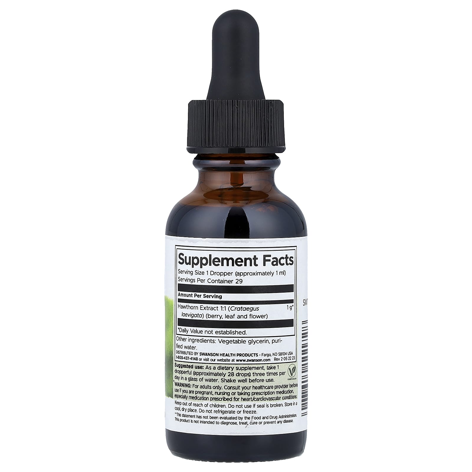 Swanson, Hawthorn Berry Liquid Extract, Alcohol & Sugar Free, 1 fl oz (29.6 ml)