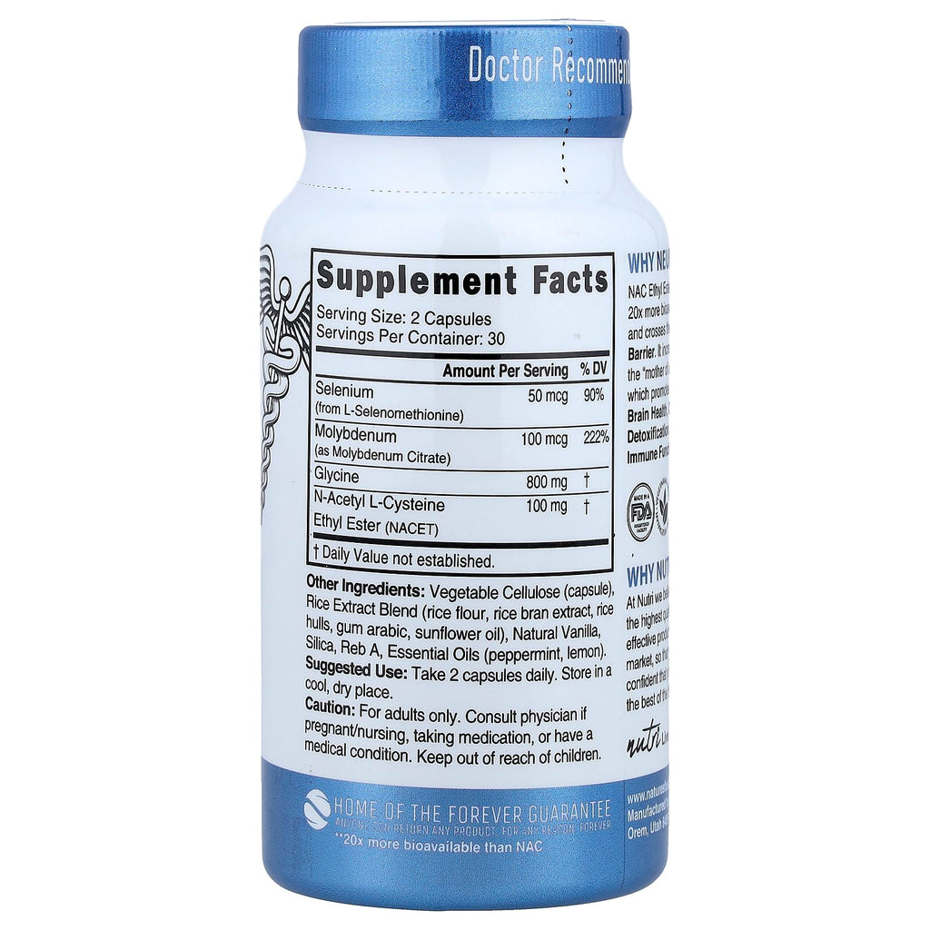 Nutri, NEURO-NAC™, Glycine & NAC Ethyl Ester, 60 Vegan Capsules