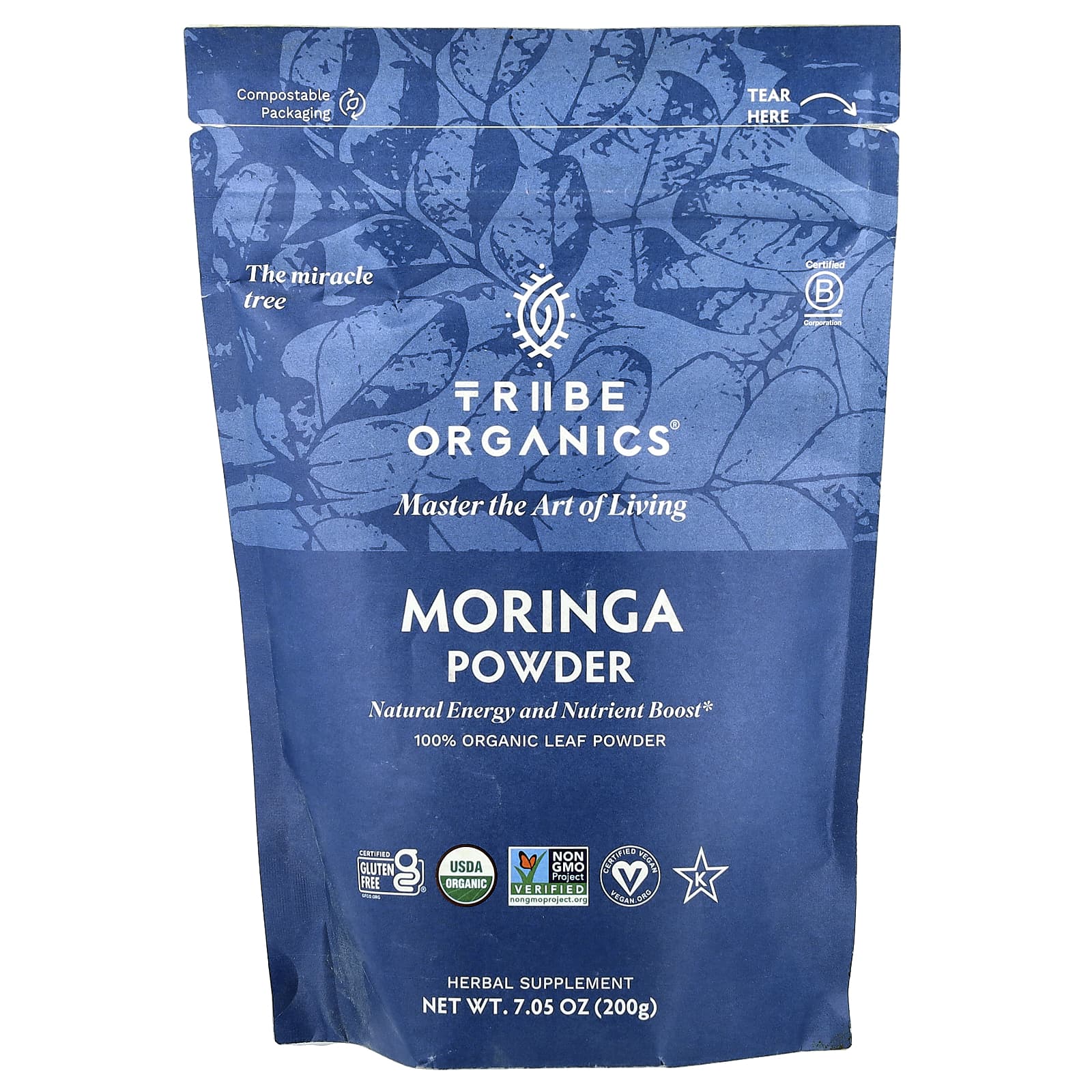 Tribe Organics, Moringa Powder, 7.05 oz (200 g)
