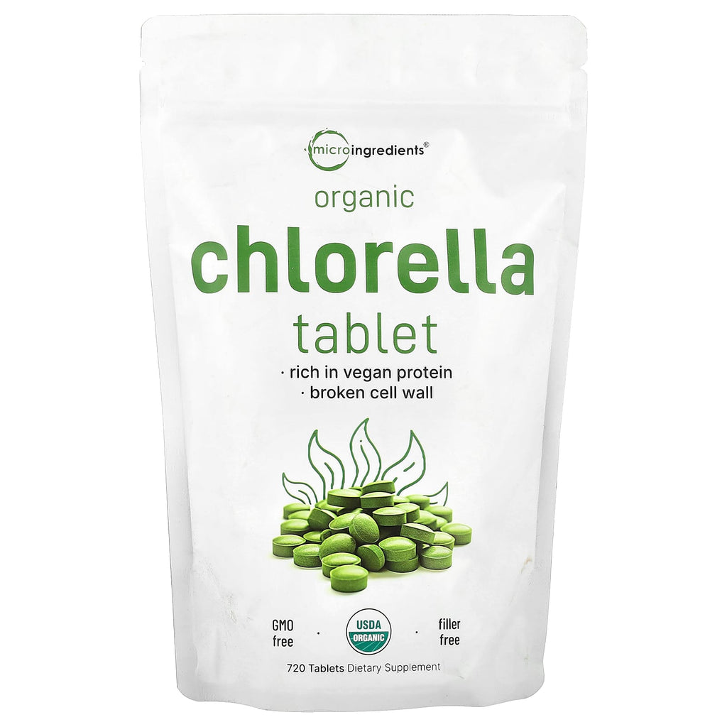 Micro Ingredients, Organic Chlorella Tablet, 720 Tablets (0.5 g per Tablet)