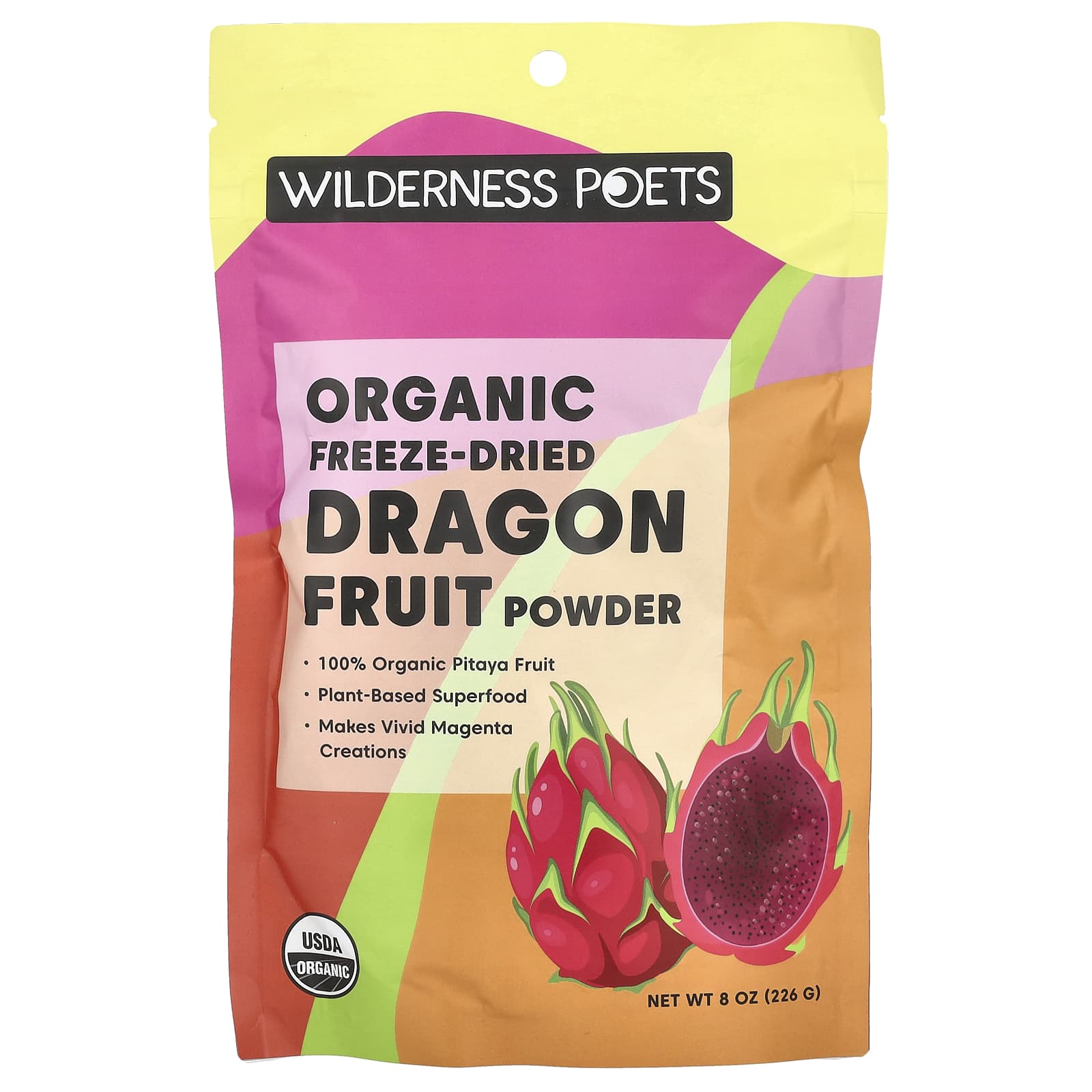 Wilderness Poets, Organic Freeze-Dried Dragon Fruit Powder, 8 oz (226 g) 