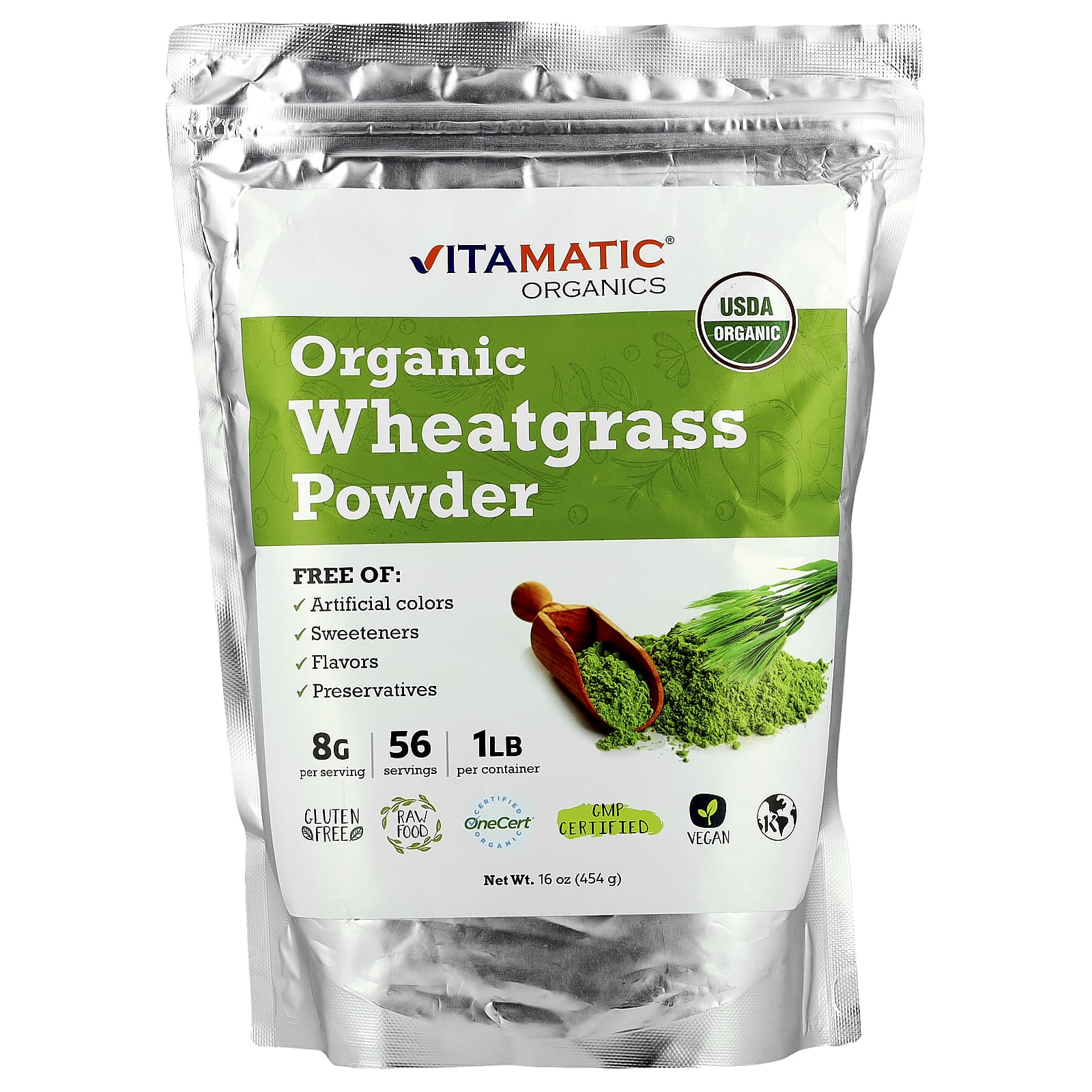 Vitamatic, Organic Wheatgrass Powder, 16 oz (454 g)