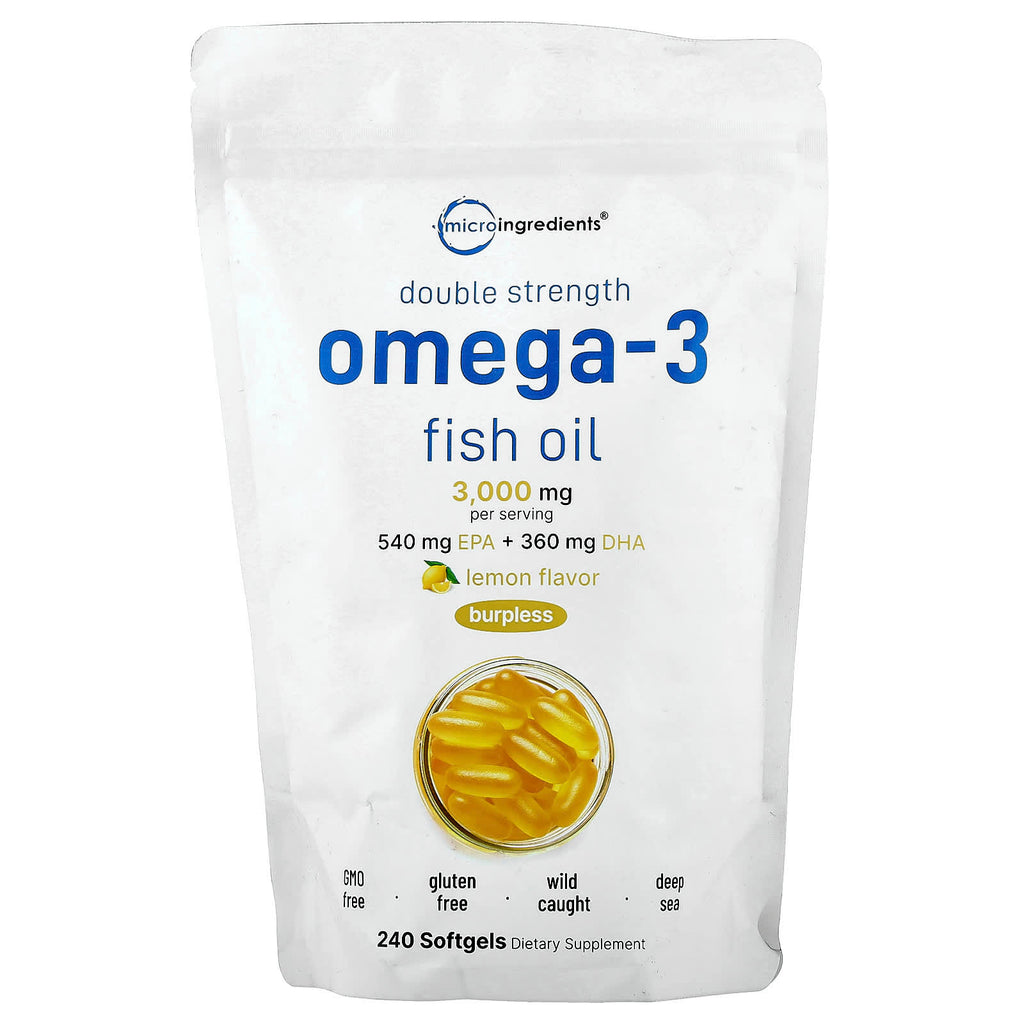 Micro Ingredients, Omega-3 Fish Oil, Lemon, 240 Softgels (1,000 mg per Softgels)