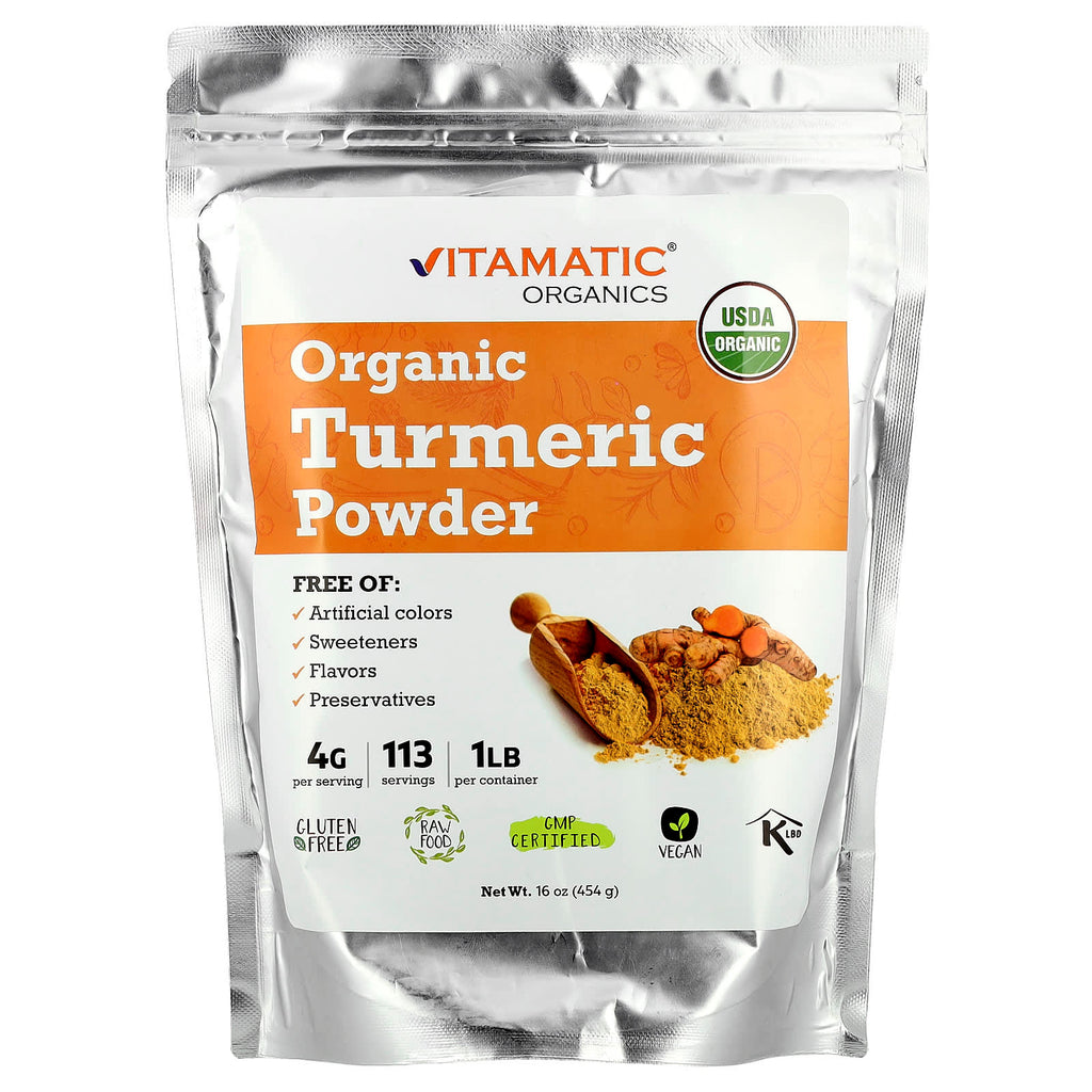Vitamatic, Organic Turmeric Powder, 16 oz (454 g)