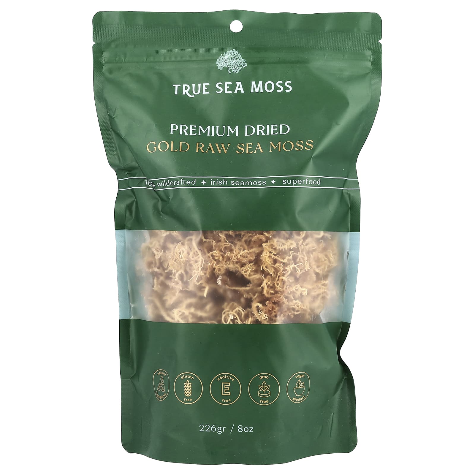 True Sea Moss, Premium Dried Gold Raw Sea Moss, 8 oz (226 g)