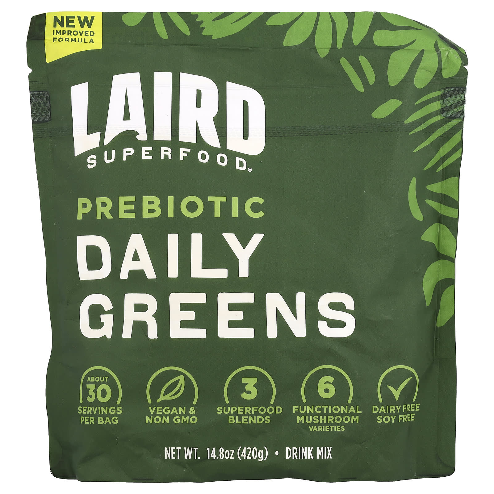 Laird Superfood, Prebiotic Daily Greens, 14.8 oz (420 g)