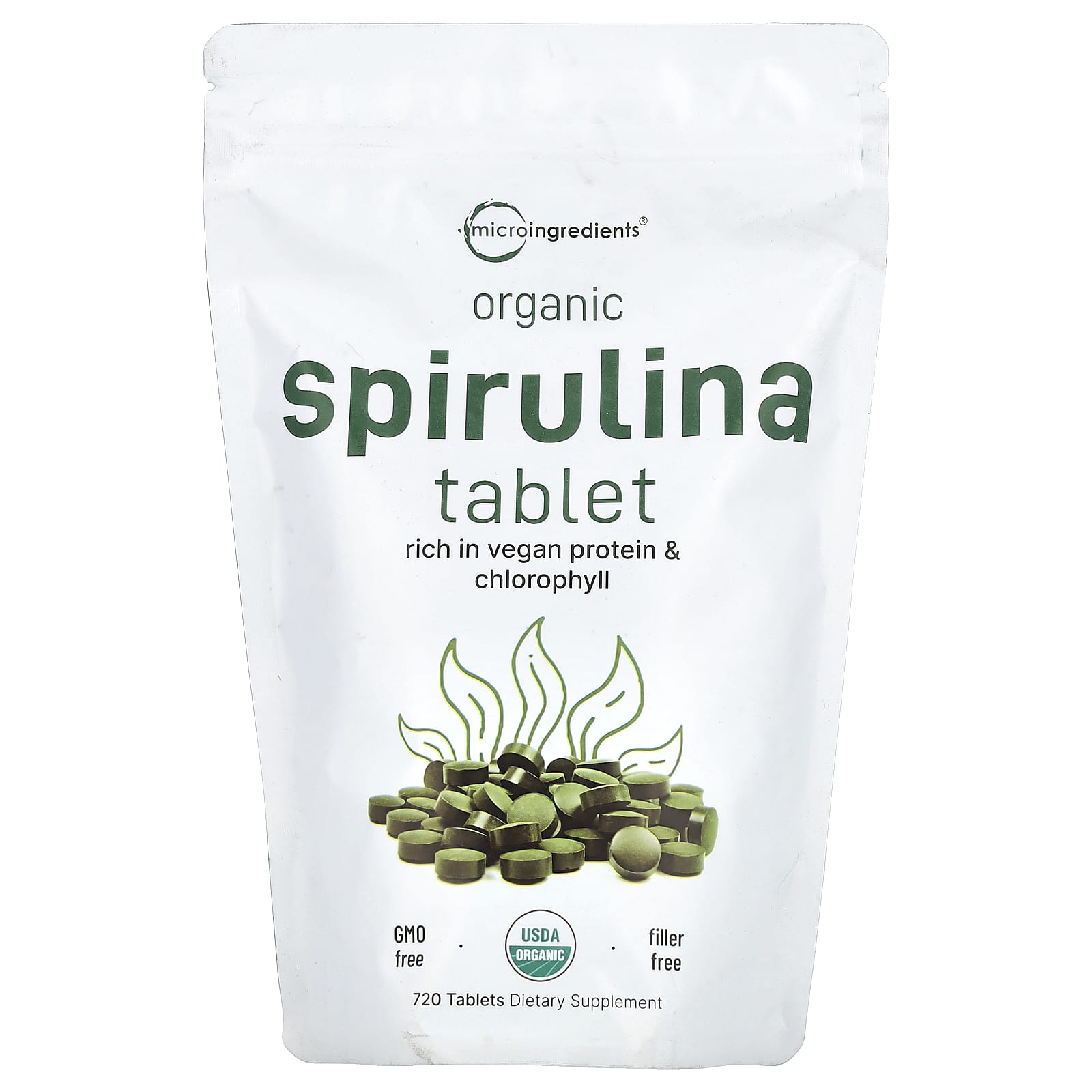 Micro Ingredients, Organic Spirulina Tablet, 720 Tablets