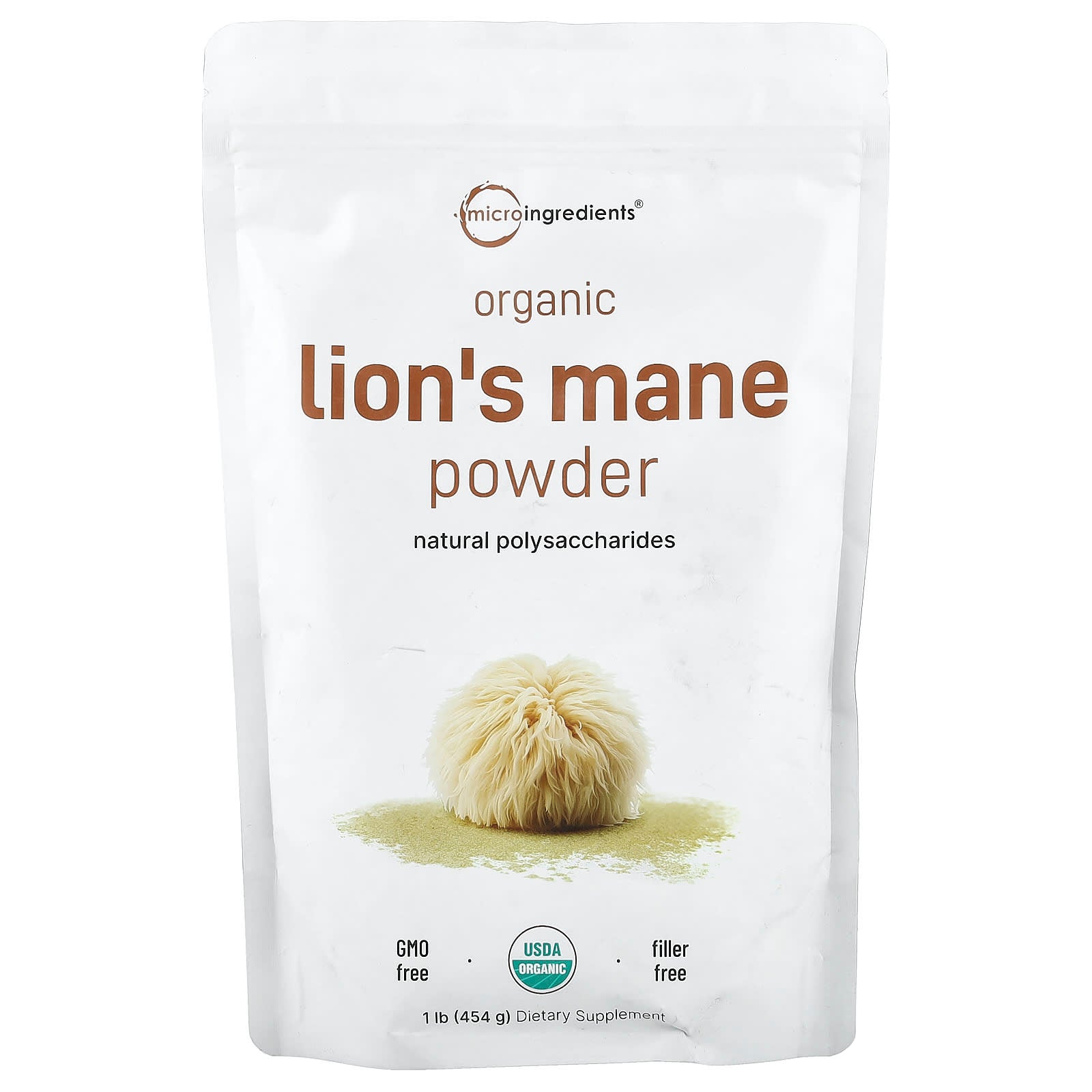 Micro Ingredients, Organic Lion's Mane Powder, 1 lb (454 g)
