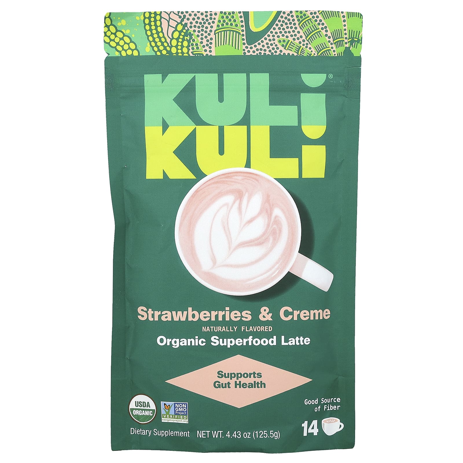 Kuli Kuli, Organic Superfood Latte, Strawberries & Creme, 4.43 oz (125.5 g)