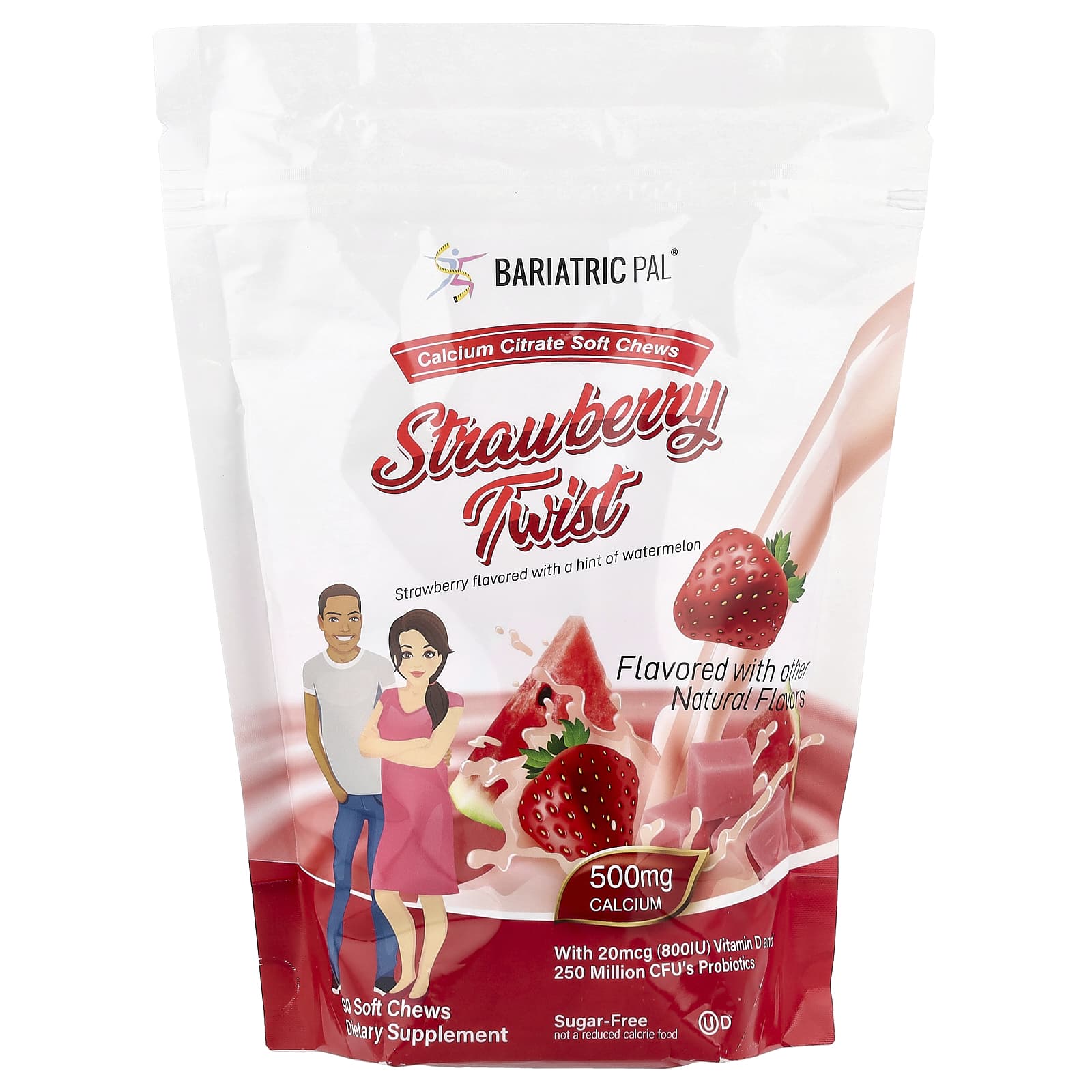 BariatricPal, Calcium Citrate Soft Chews, Strawberry Twist, 90 Soft Chews