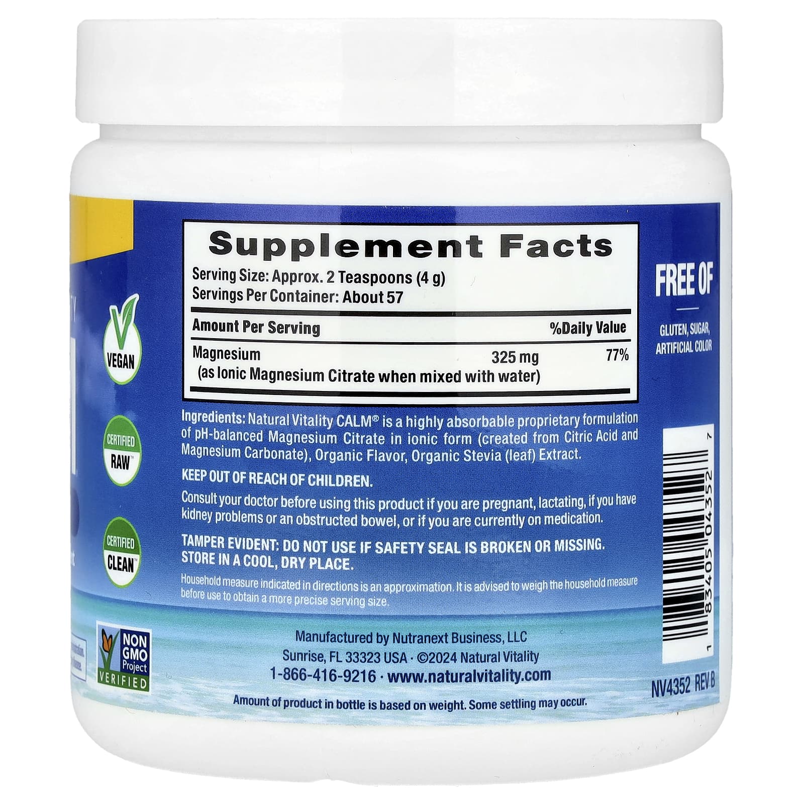 Natural Vitality, CALM®, Relaxing Drink Mix, Sweet Lemon, 8 oz (227 g)