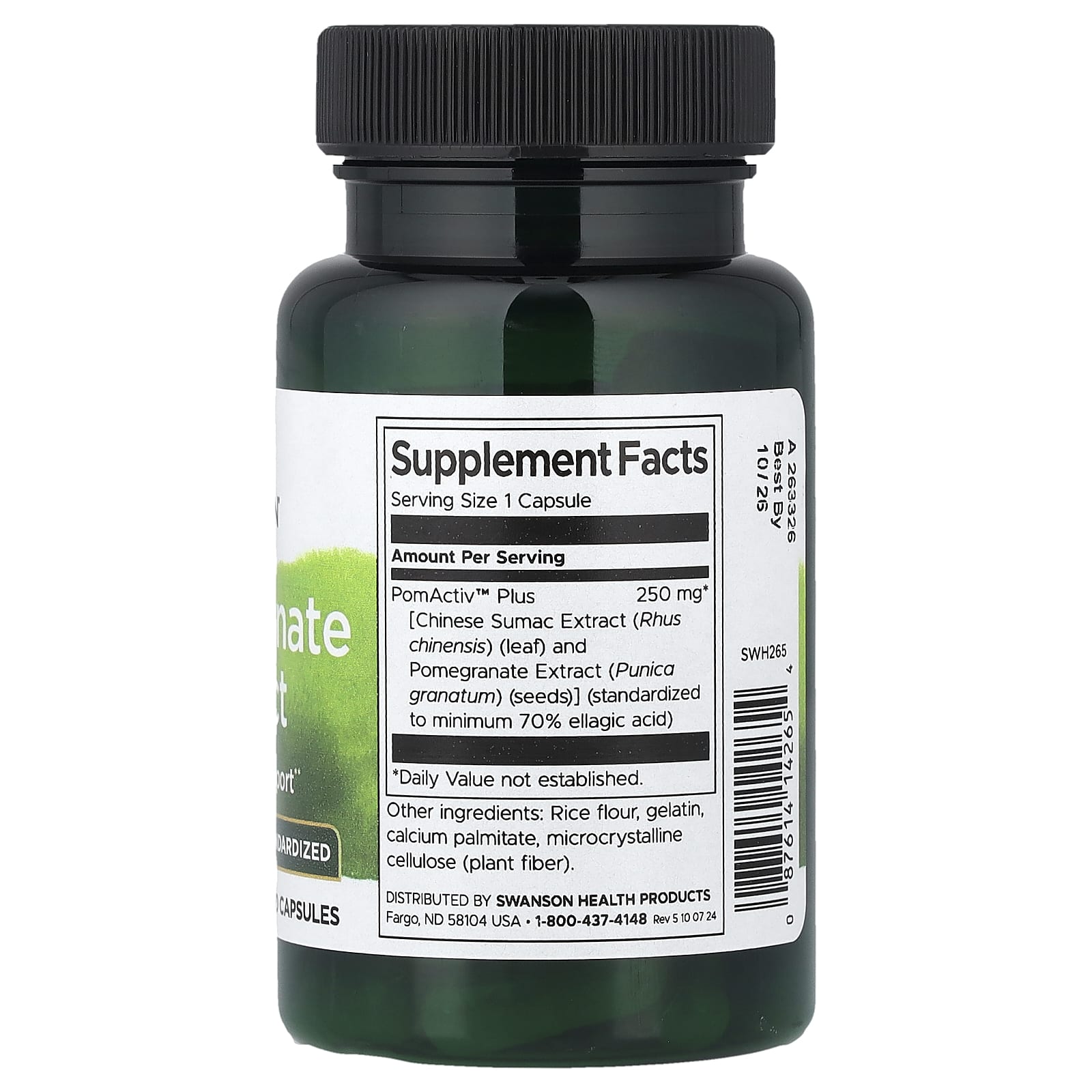 Swanson, Pomegranate Extract, Standardized, 250 mg, 60 Capsules