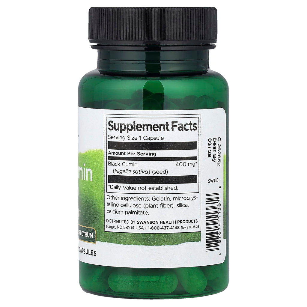 Swanson, Black Cumin Seed, Full Spectrum, 400 mg, 60 Capsules