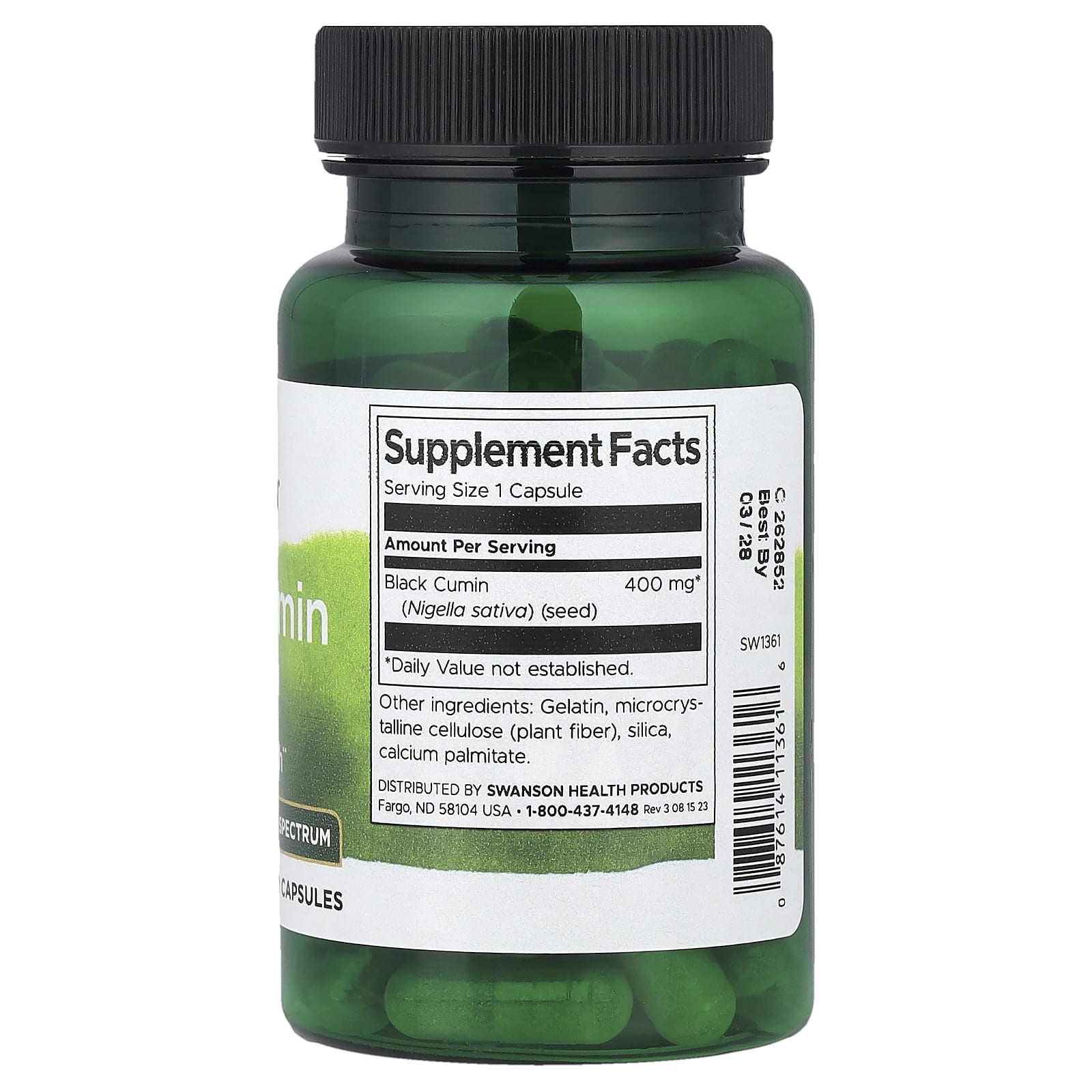 Swanson, Black Cumin Seed, Full Spectrum, 400 mg, 60 Capsules