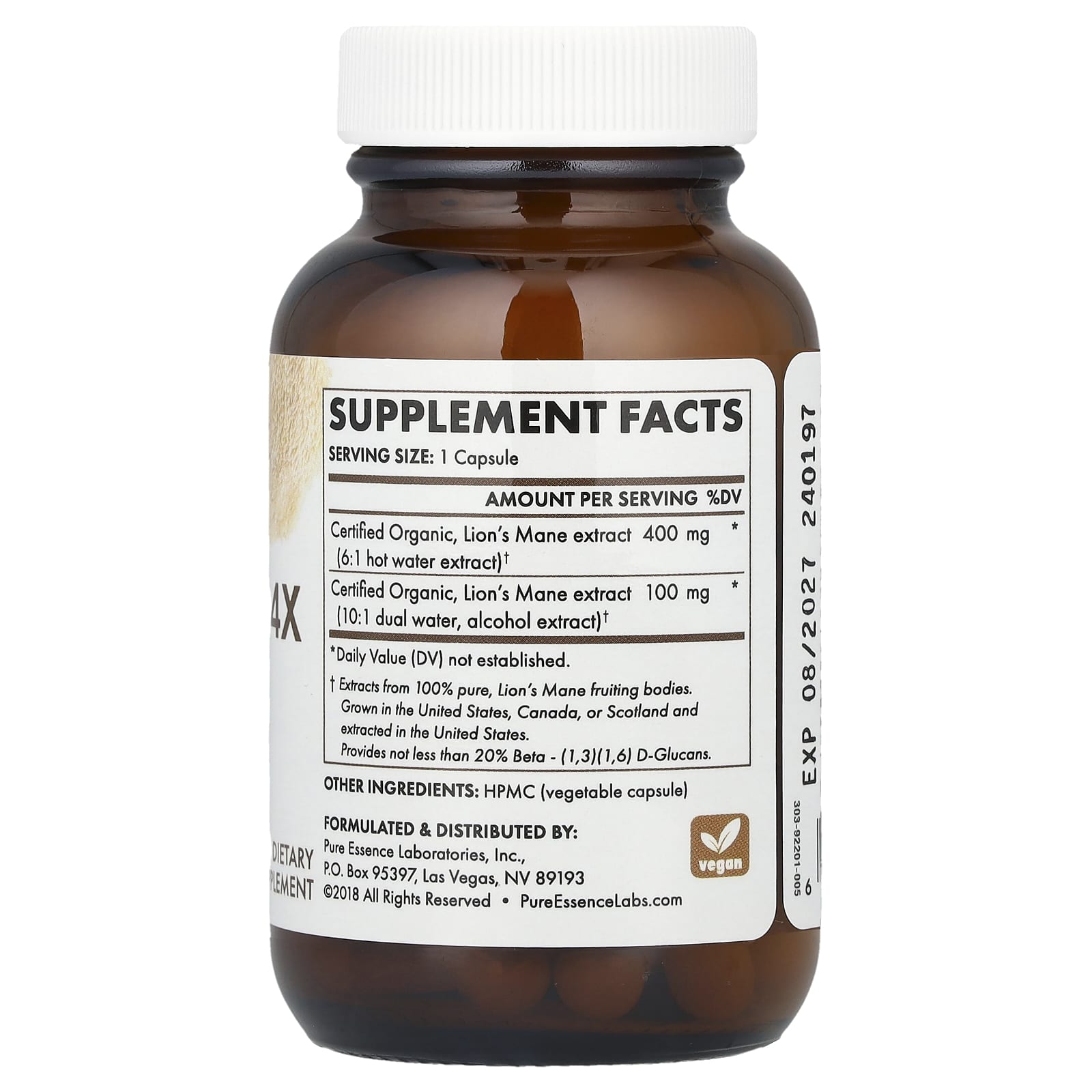 Pure Essence, MyPure™, Lion's Mane 4X, Ultra Strength, 30 Vegi-Caps
