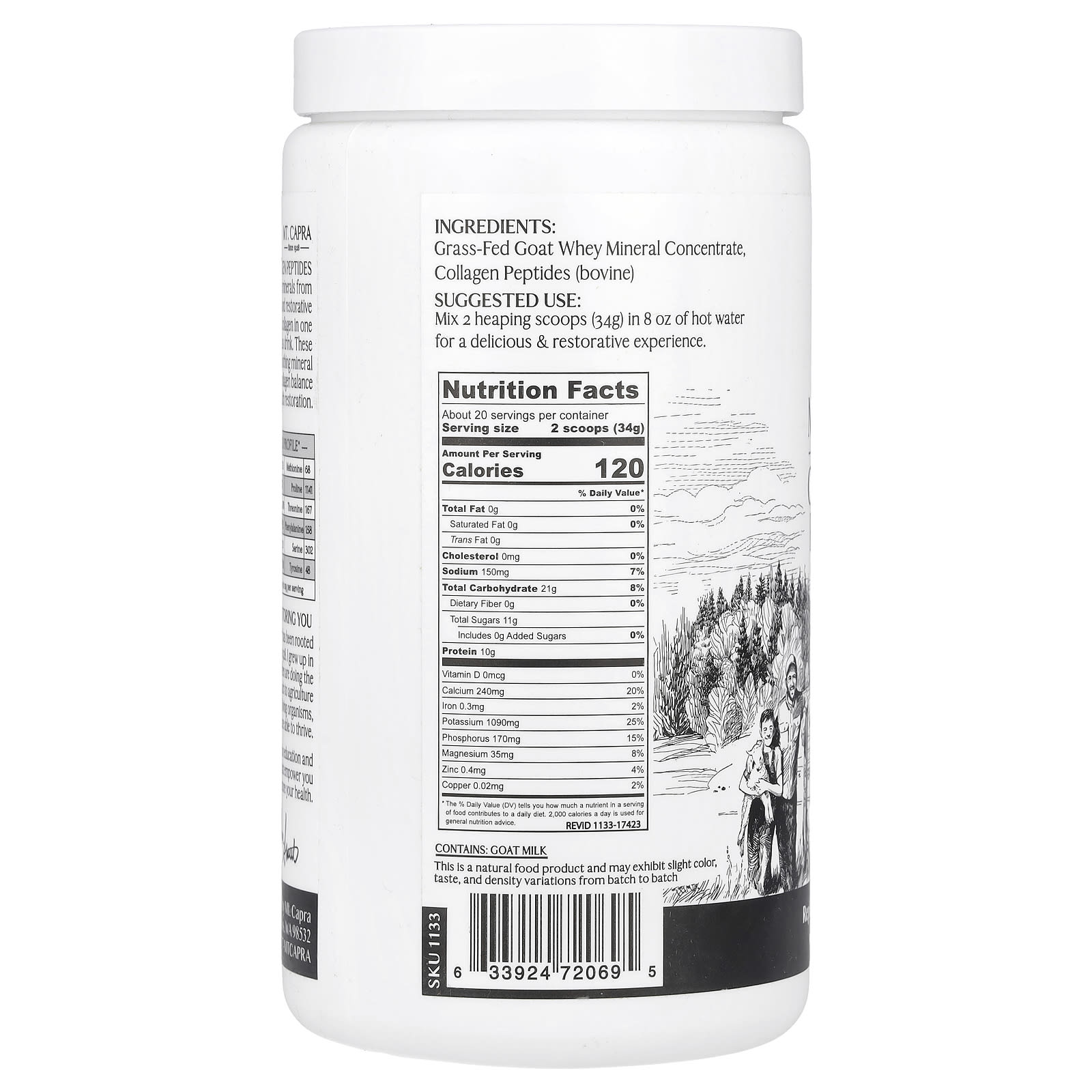 Mt. Capra, Clean Minerals with Collagen Peptides, 23.8 oz (675 g)