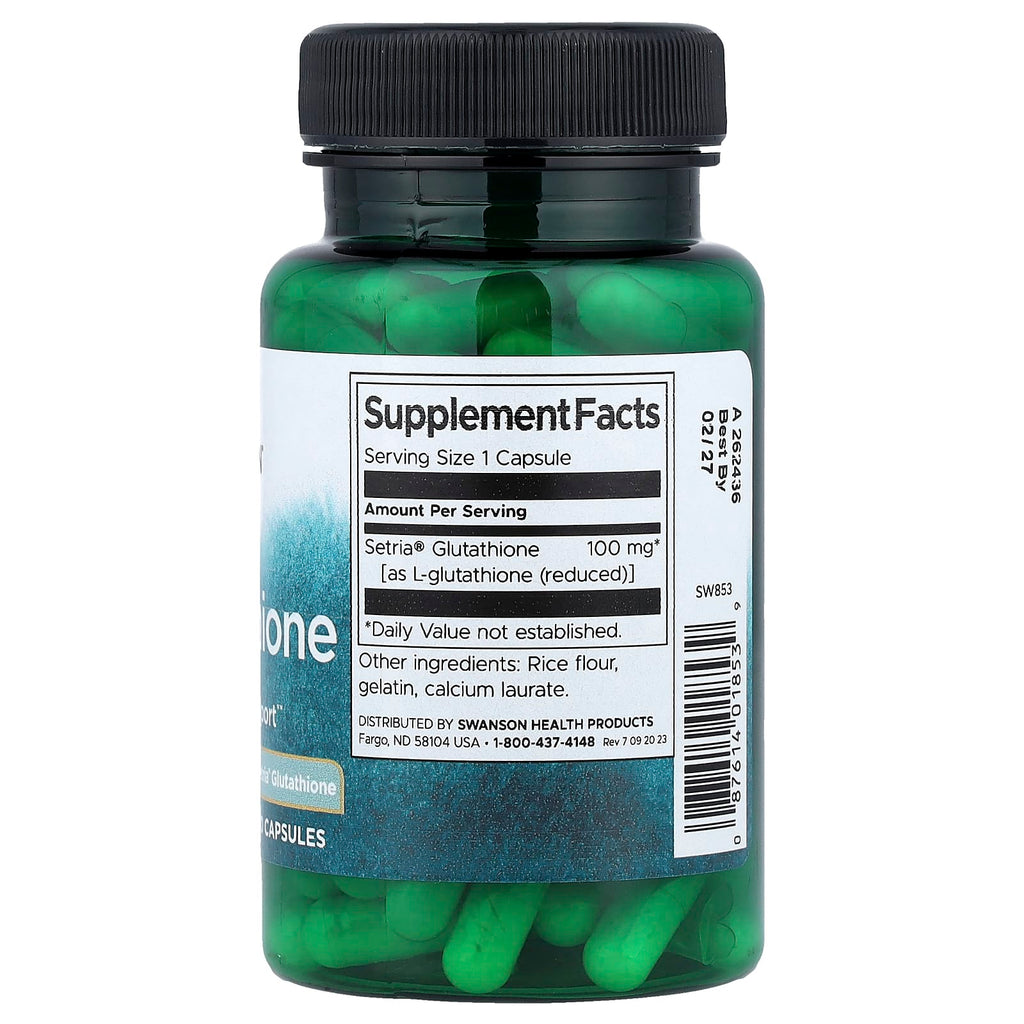 Swanson, L-Glutathione, 100 mg, 100 Capsules