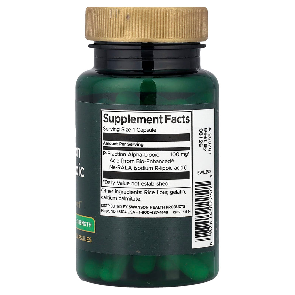Swanson, R-Fraction Alpha Lipoic Acid, 100 mg, 60 Capsules