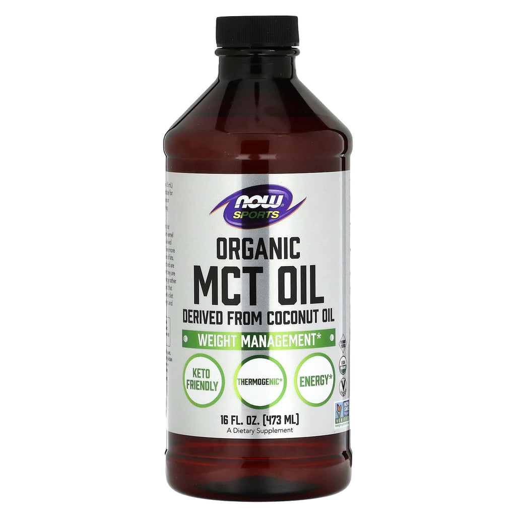 NOW Foods, Sports, Organic MCT Oil, 14 g, 16 fl oz (473 ml)
