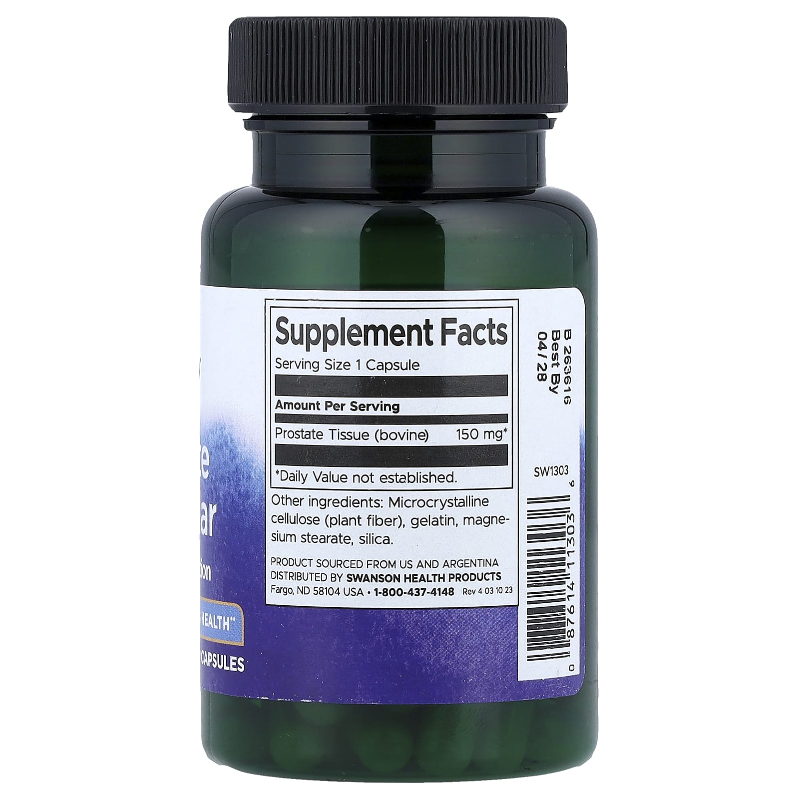 Swanson, Prostate Glandular, 150 mg, 60 Capsules
