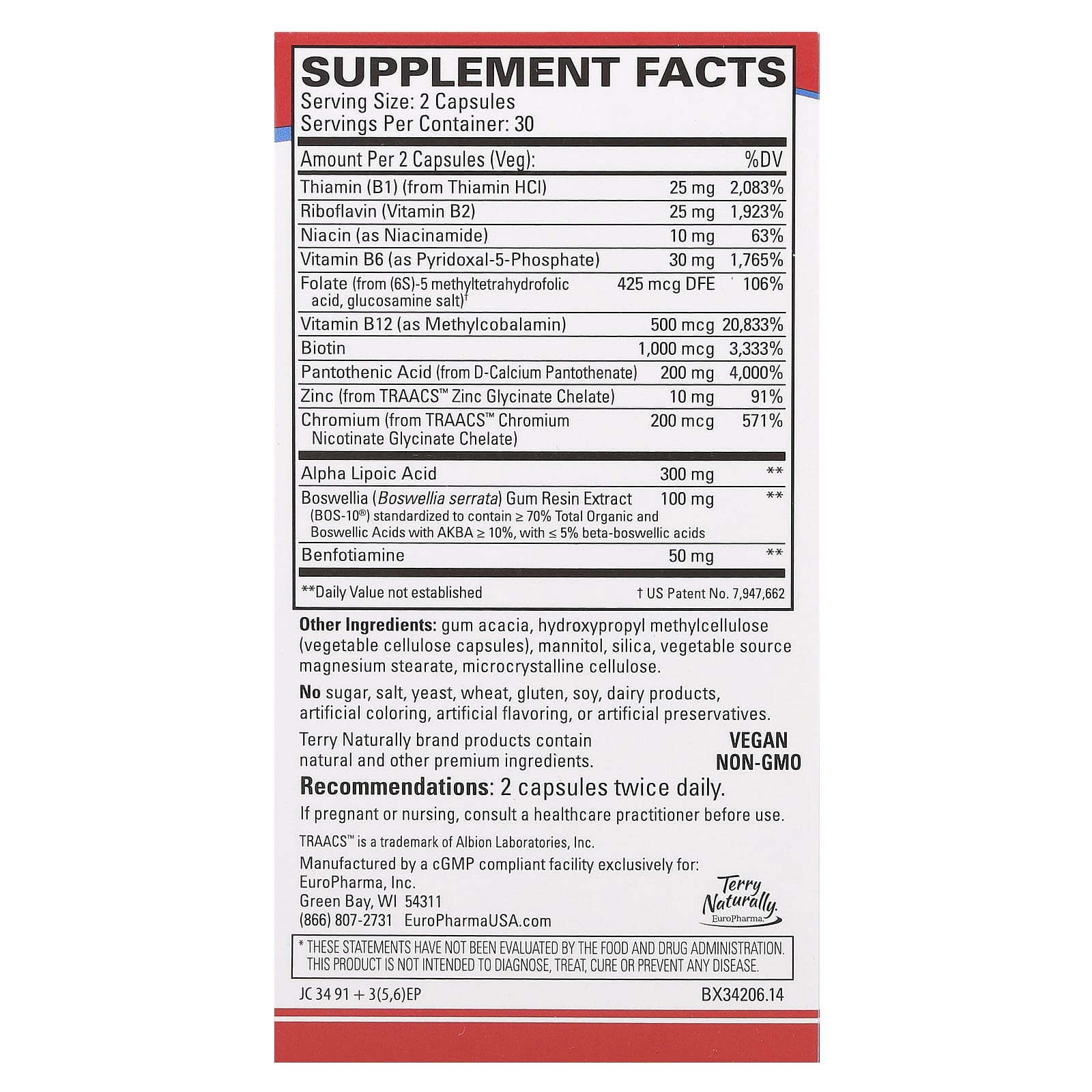 Terry Naturally, Healthy Feet & Nerves, 60 Capsules