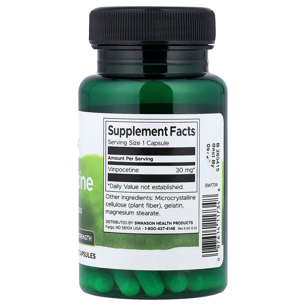 Swanson, Vinpocetine, Triple Strength, 30 mg, 60 Capsules