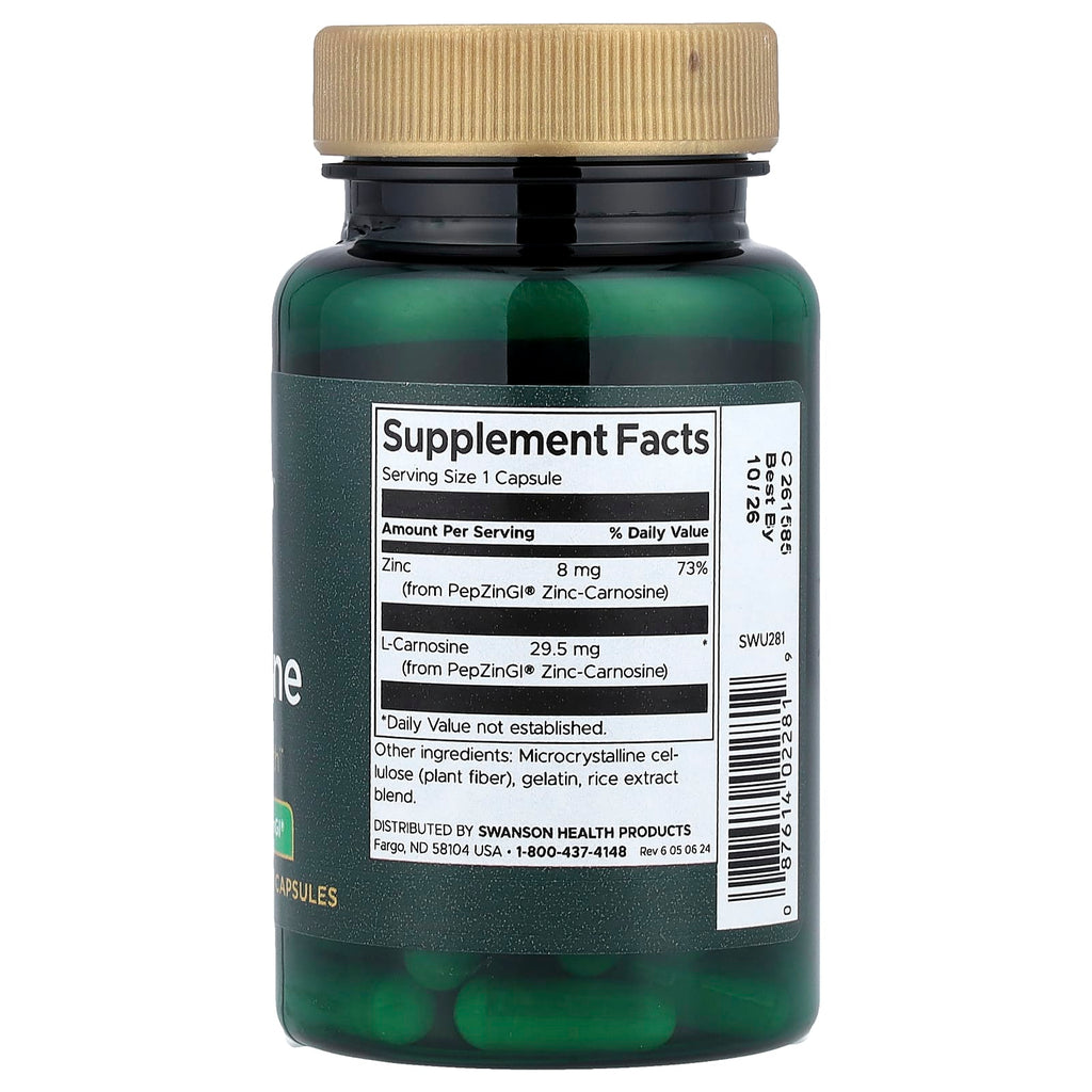 Swanson, Zinc Carnosine, 60 Capsules