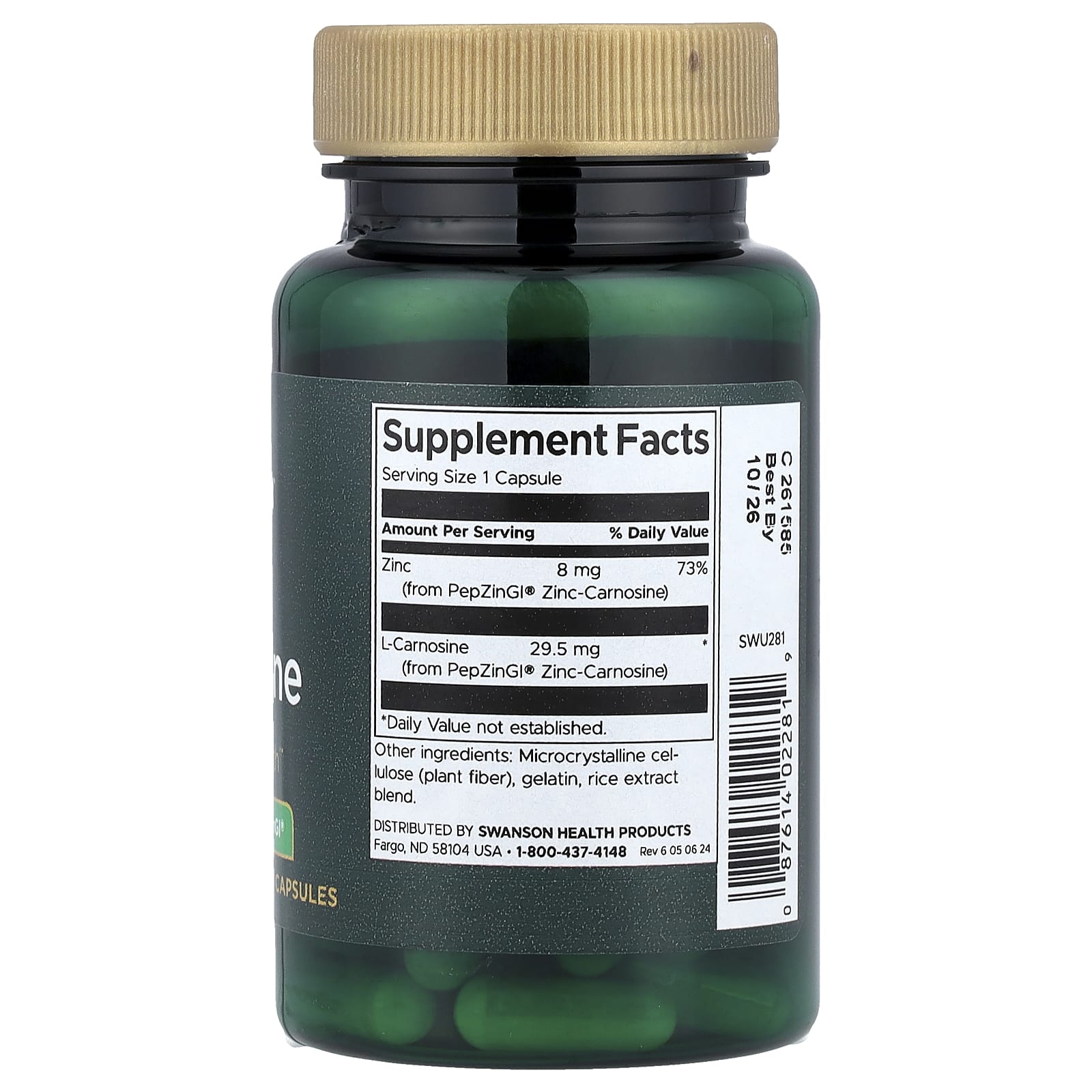 Swanson, Zinc Carnosine, 60 Capsules