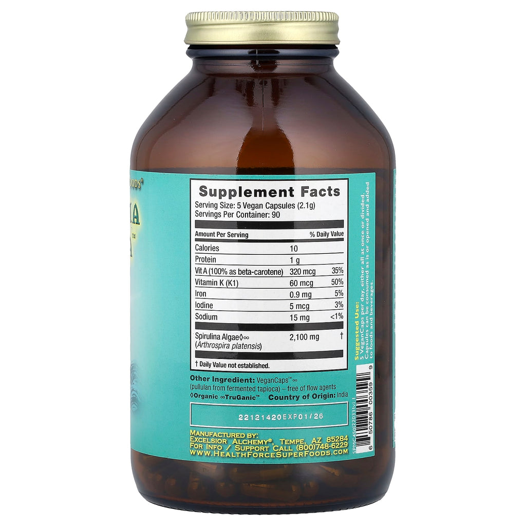 HealthForce Superfoods, Spirulina Manna™, 450 VeganCaps™