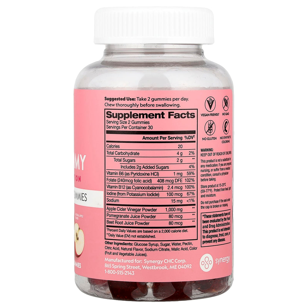 Flat Tummy, Apple Cider Vinegar Gummies, Natural Apple, 60 Gummies